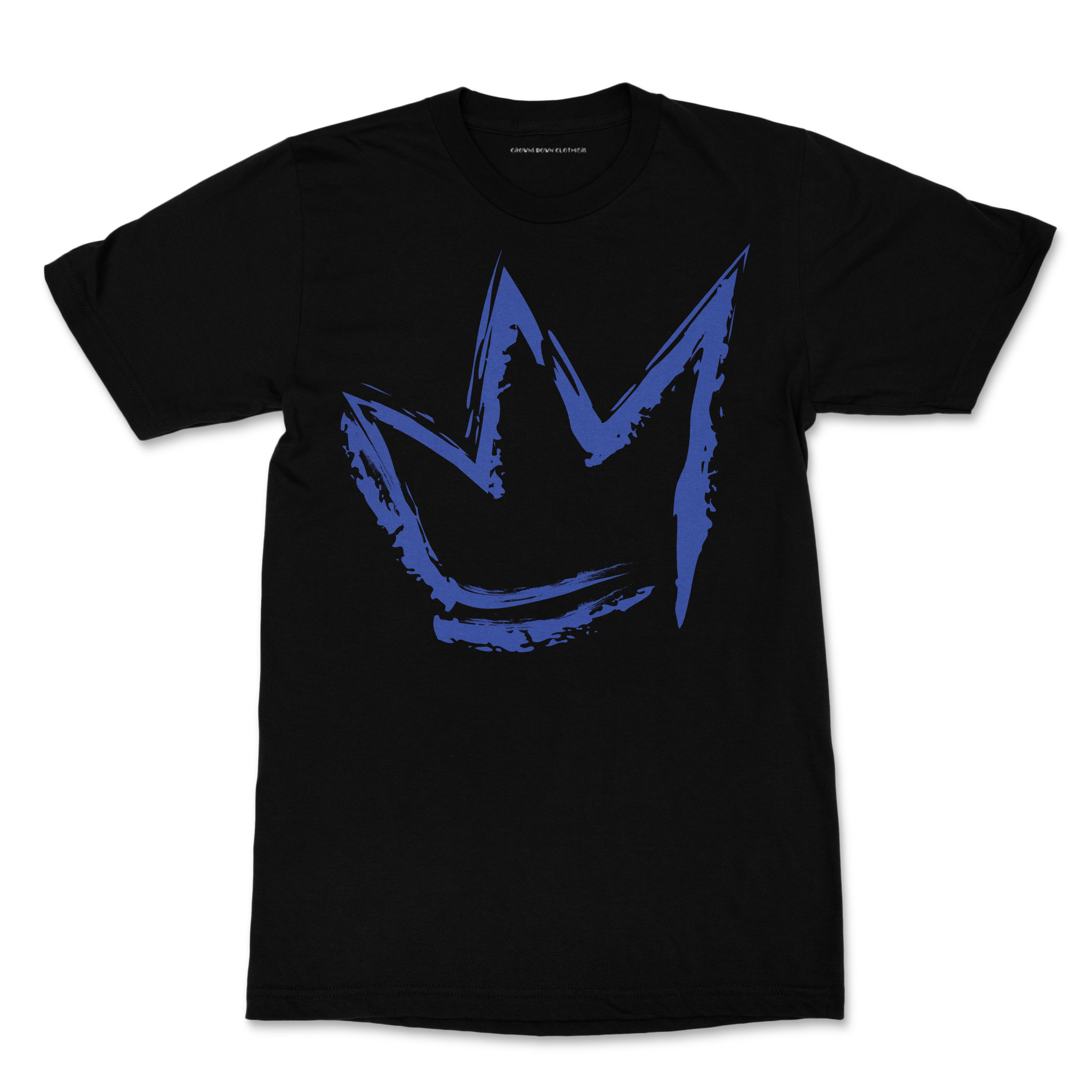 "Signature Crown" Blue print - Unisex Black Premium Organic Cotton T-shirt