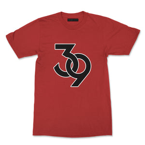 "39" print - Unisex Red Cotton T-shirt