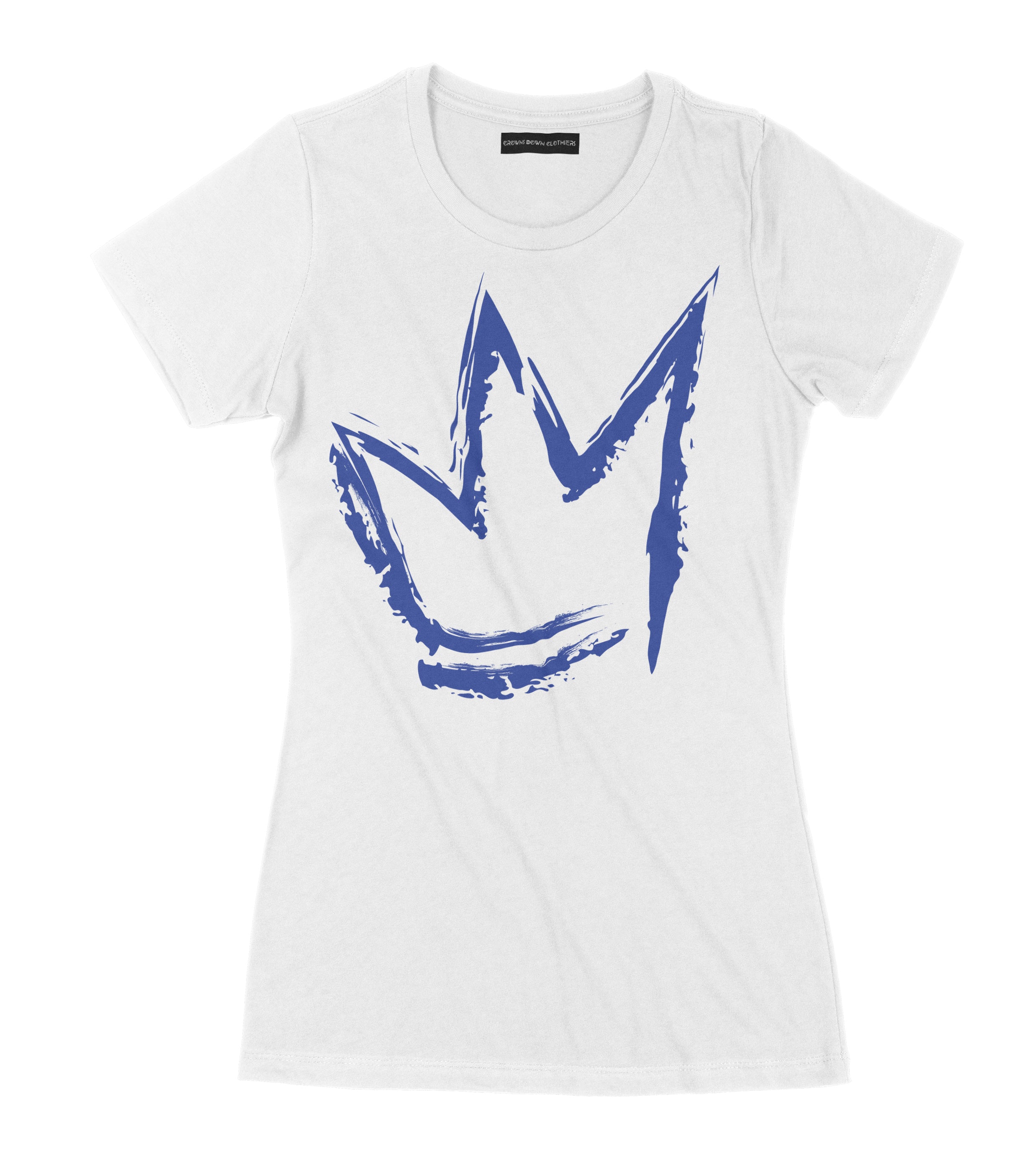 "Signature Crown" Blue print - Women's White Premium Organic Cotton T-shirt