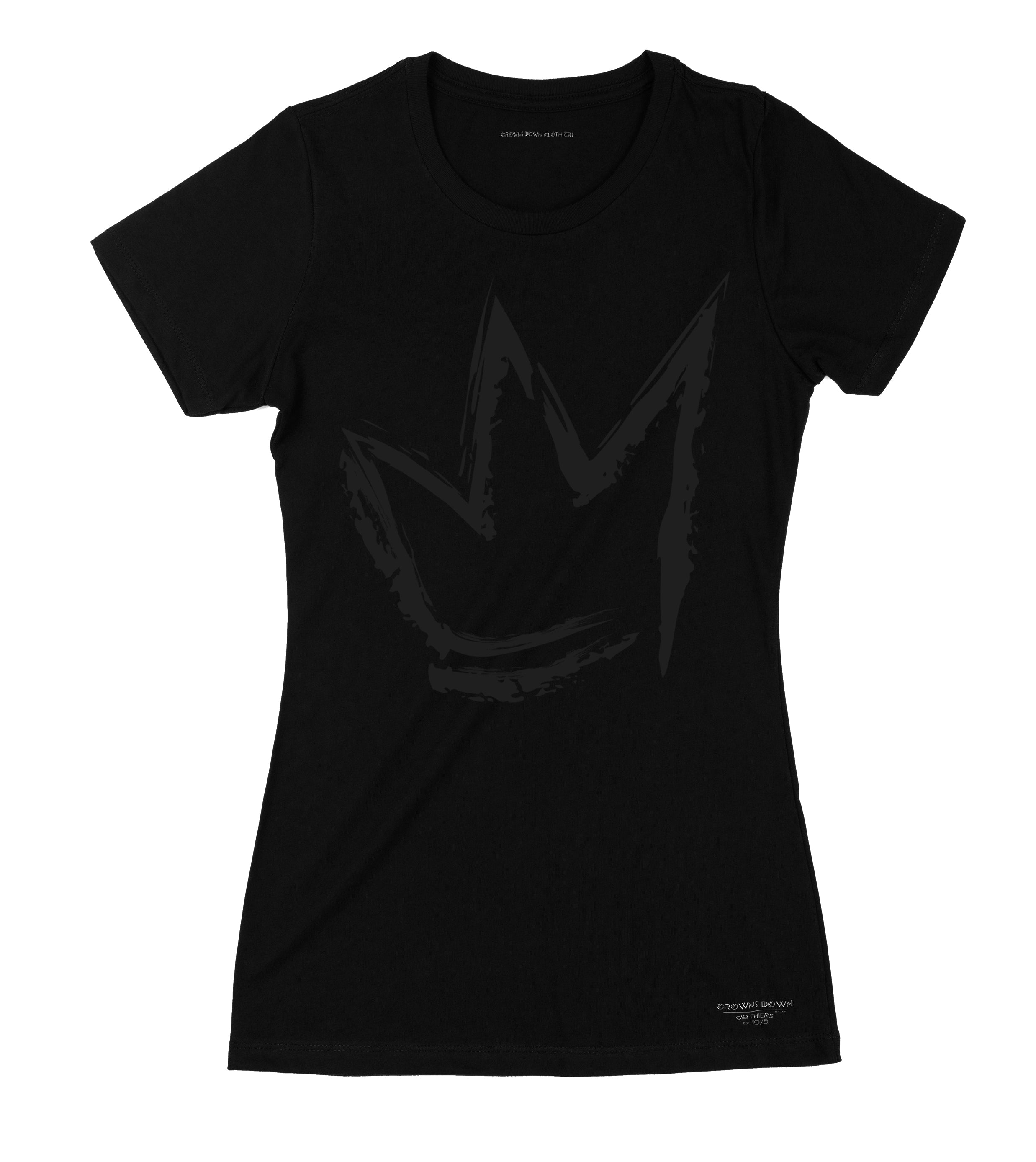 "Signature Crown" Black print - Women's Black Premium Organic Cotton T-shirt