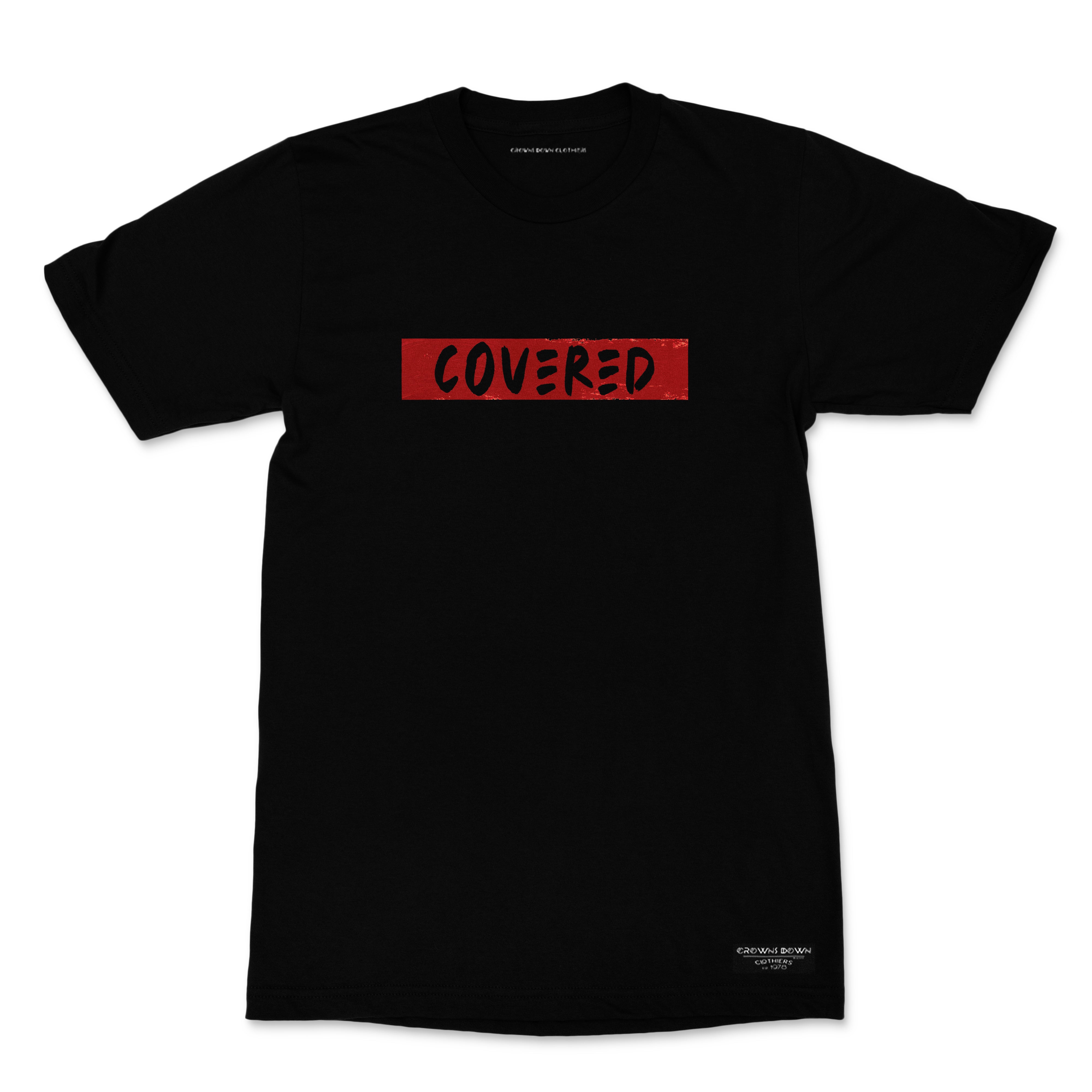 "Covered" print - Unisex Black Premium Organic Cotton T-shirt