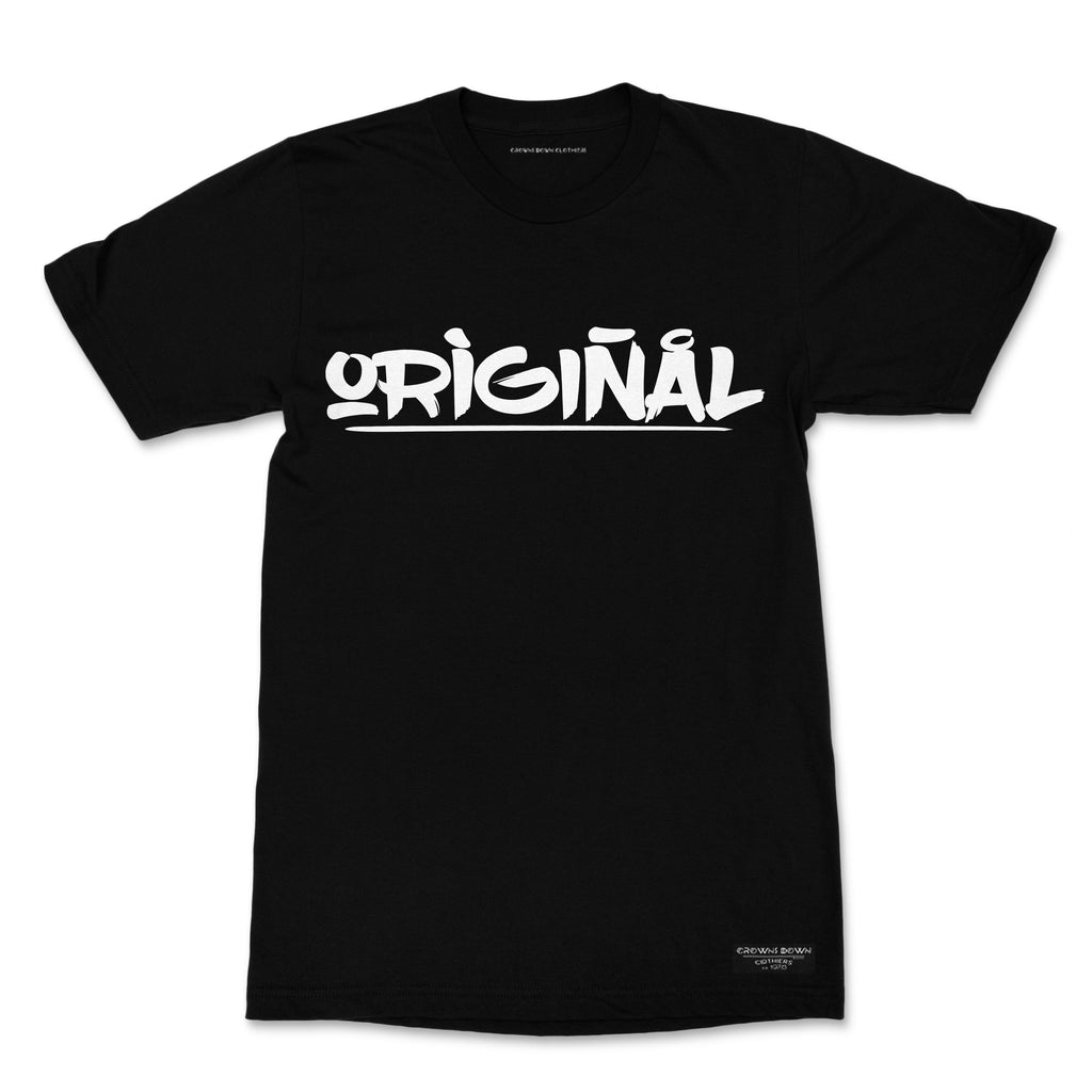 "Original" print - Men's Black Premium Organic Cotton T-shirt - Crowns Down Clothiers