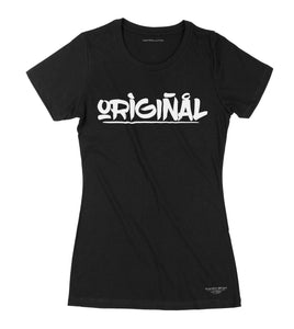 "Original" print - Women's Black Premium Organic Cotton T-shirt - Crowns Down Clothiers