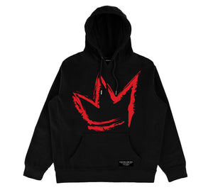 "Signature Crown" print - Unisex Black Heavyweight Premium Organic Cotton Hoodie - Crowns Down Clothiers