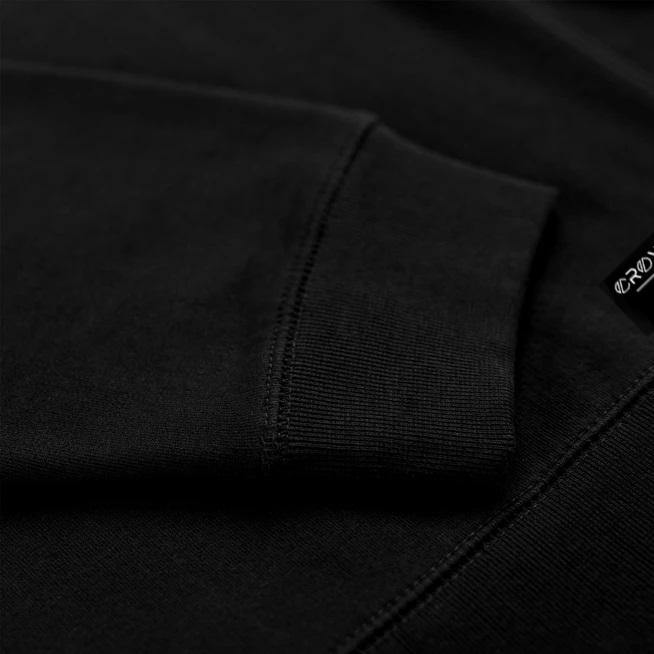 "39" embroidered patch - Unisex Black Heavyweight Premium Organic Cotton Hoodie - Crowns Down Clothiers