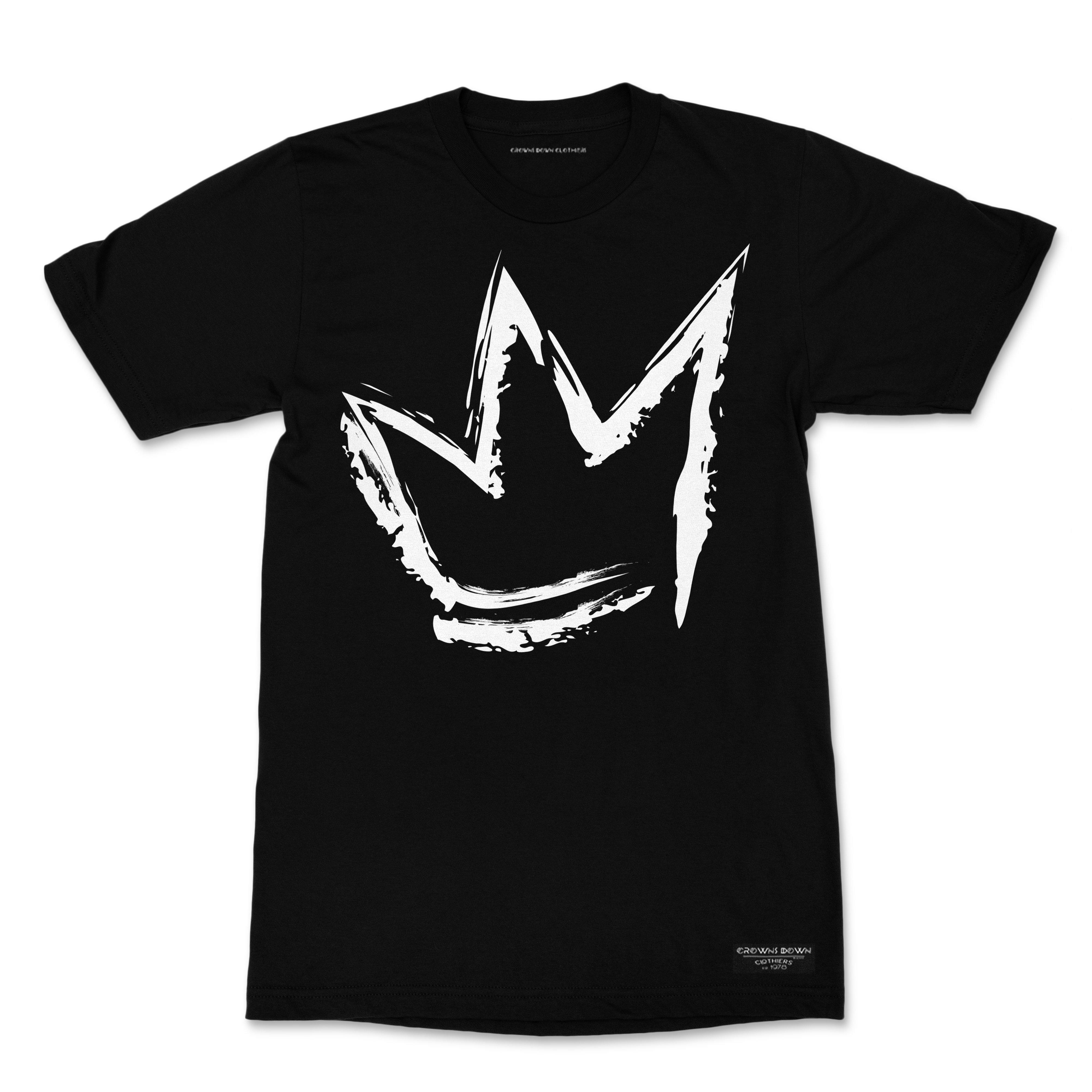 "Signature Crown" print - Men's Black Premium Organic Cotton T-shirt - Crowns Down Clothiers