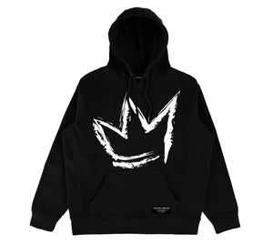 "Signature Crown" print - Unisex Black Heavyweight Premium Organic Cotton Hoodie - Crowns Down Clothiers